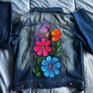 100% handmade painted Denim jackets!